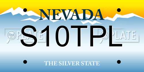 S10TPL Nevada License Plate