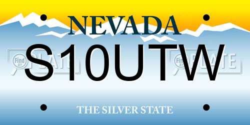 S10UTW Nevada License Plate