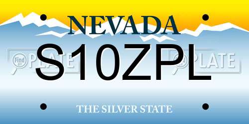 S10ZPL Nevada License Plate