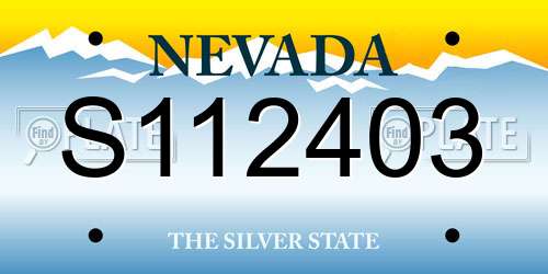 S112403 Nevada License Plate