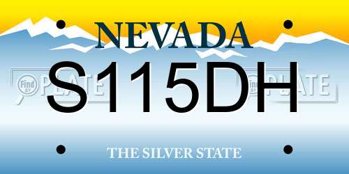 S115DH Nevada License Plate