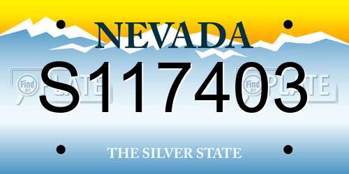 S117403 Nevada License Plate