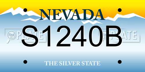S1240B Nevada License Plate