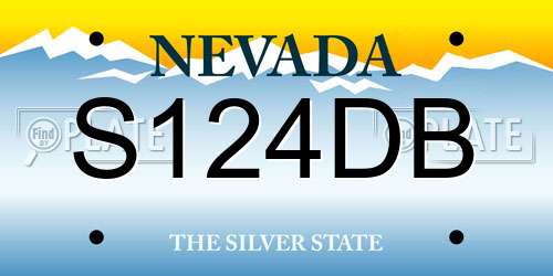 S124DB Nevada License Plate