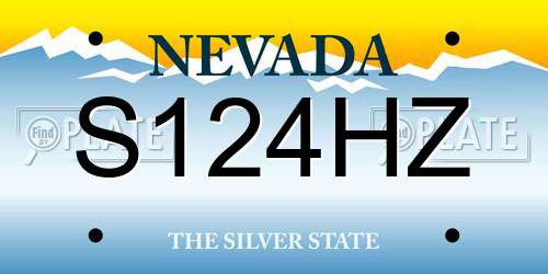S124HZ Nevada License Plate