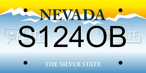 S124OB Nevada License Plate