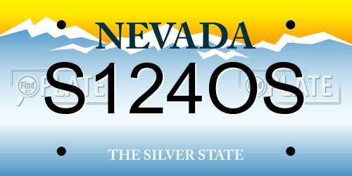 S124OS Nevada License Plate