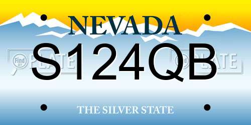 S124QB Nevada License Plate