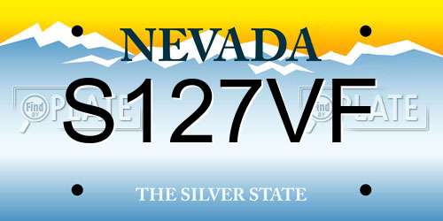 S127VF Nevada License Plate