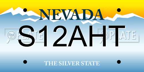 S12AHT Nevada License Plate