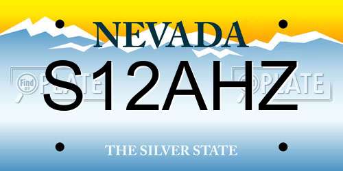 S12AHZ Nevada License Plate