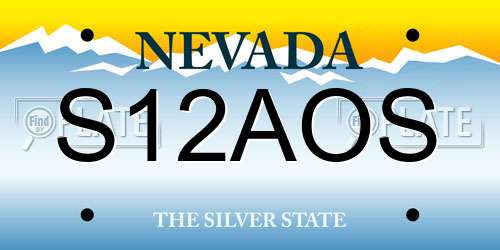 S12AOS Nevada License Plate