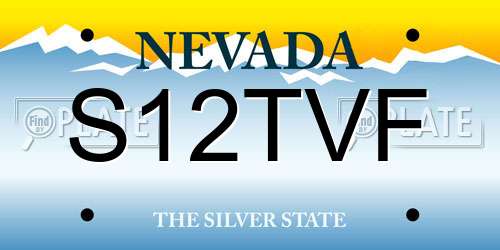 S12TVF Nevada License Plate