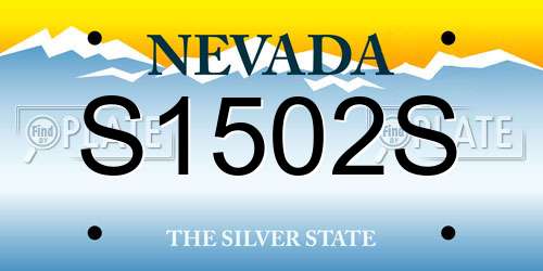 S1502S Nevada License Plate
