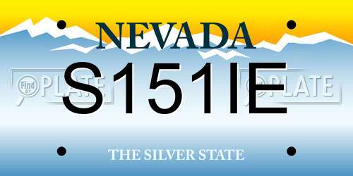 S151IE Nevada License Plate