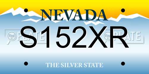S152XR Nevada License Plate
