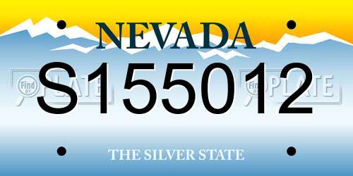 S155012 Nevada License Plate