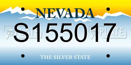 S155017 Nevada License Plate