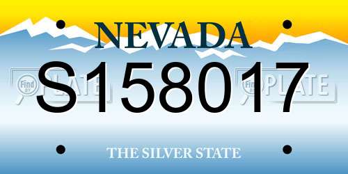 S158017 Nevada License Plate