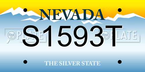 S1593T Nevada License Plate