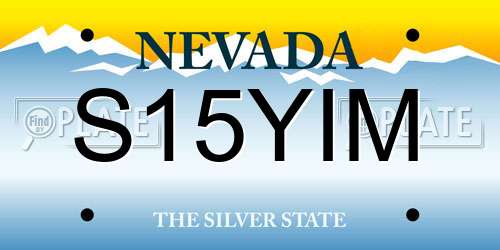 S15YIM Nevada License Plate