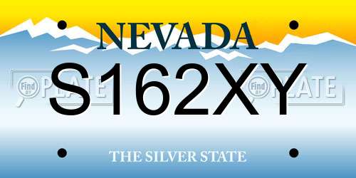 S162XY Nevada License Plate
