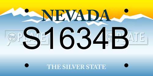 S1634B Nevada License Plate