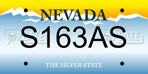S163AS Nevada License Plate