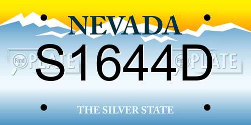 S1644D Nevada License Plate
