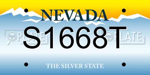 S1668T Nevada License Plate