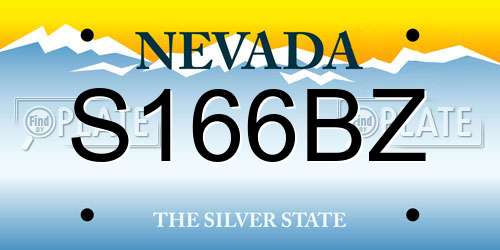 S166BZ Nevada License Plate