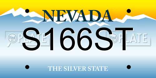 S166ST Nevada License Plate