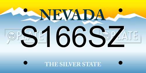 S166SZ Nevada License Plate