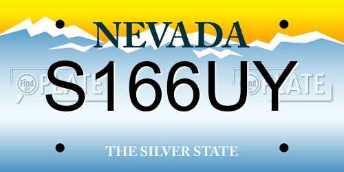 S166UY Nevada License Plate