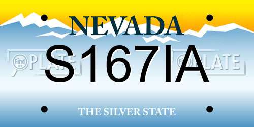 S167IA Nevada License Plate