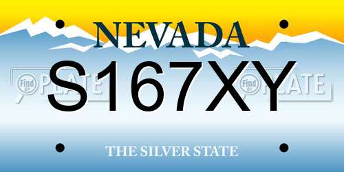 S167XY Nevada License Plate