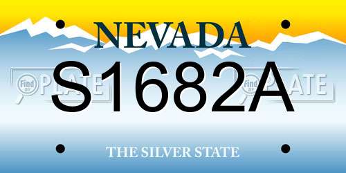 S1682A Nevada License Plate