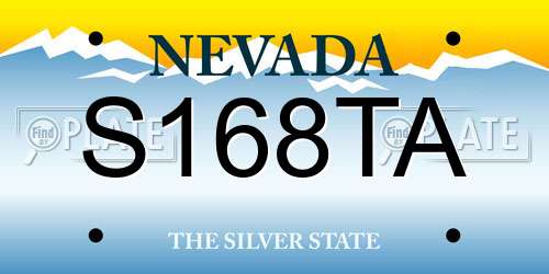S168TA Nevada License Plate