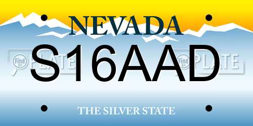 S16AAD Nevada License Plate