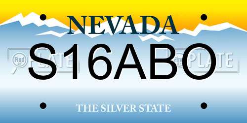 S16ABO Nevada License Plate
