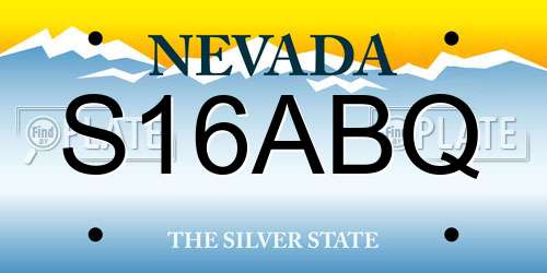 S16ABQ Nevada License Plate
