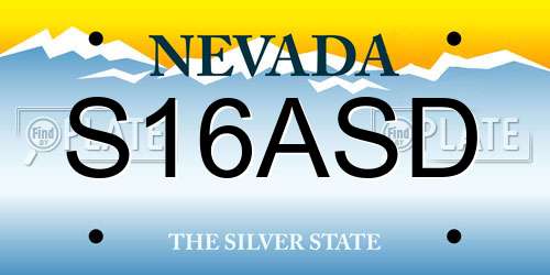 S16ASD Nevada License Plate