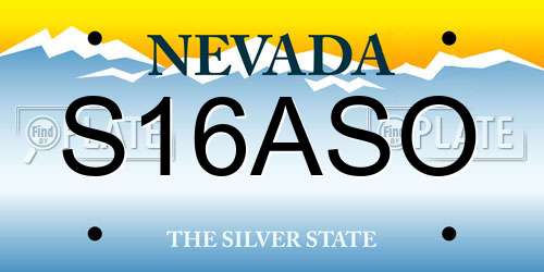 S16ASO Nevada License Plate