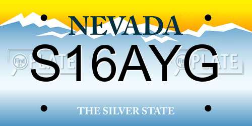 S16AYG Nevada License Plate