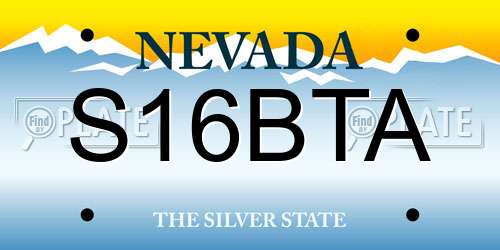S16BTA Nevada License Plate