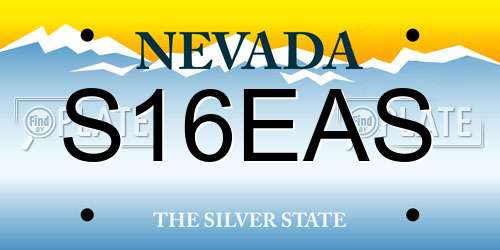 S16EAS Nevada License Plate