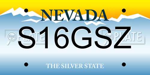 S16GSZ Nevada License Plate