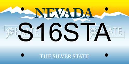 S16STA Nevada License Plate