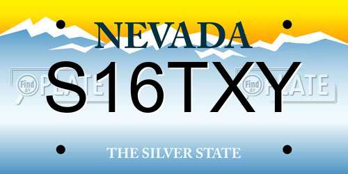 S16TXY Nevada License Plate