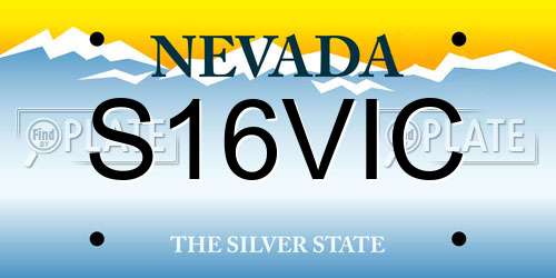 S16VIC Nevada License Plate